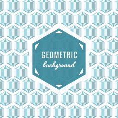 Geometric vector background (light blue) with hexagon crystals