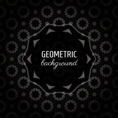 Geometric dark vector background with hexagon
