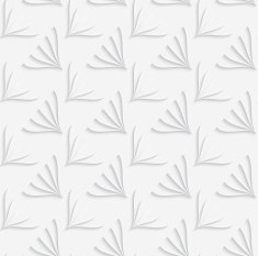White ornament with geometric floral shapes on white background