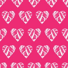 Red lace hearts seamless vector print