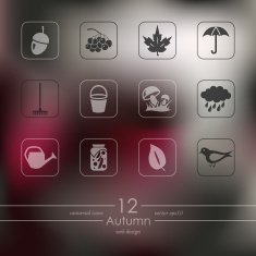 Set of autumn icons
