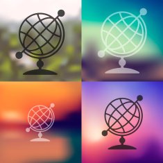 globe icon on blurred background