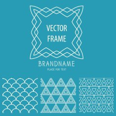 Vector set of outline emblems and patterns N3