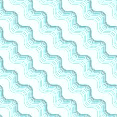 Geometrical ornament with diagonal blue wavy lines