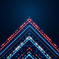Elegant shiny arrow on a dark blue background