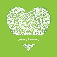 Spring blooming abstract paper flowers illustration