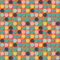Seamless pattern of flat colorful circles