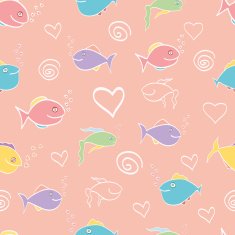 Seamless pattern cute cartoon fish N2