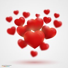 Many Valentine's hearts