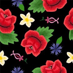 Traditional folk floral embroidery decoration vector illustration N2