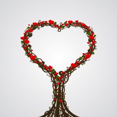 Vector heart tree card