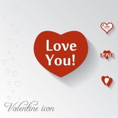 Heart icon Valentine greeting card