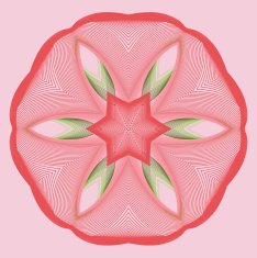 Modern fantastic flower red with gold