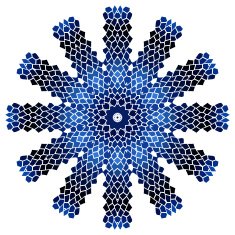 Vintage blue with black mosaic petal flower N5