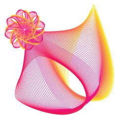 Modern fantastic flower red with gold N2