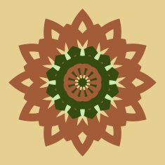 Vintage burgundy with green mosaic petal flower