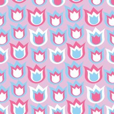 pink and blue bells on decorative background