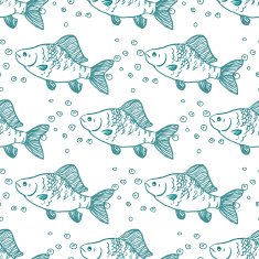Seamless pattern fish Perch Vector