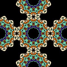 Seamless Pattern of Ethnic Mandala Ornaments Snowflake Endless Background