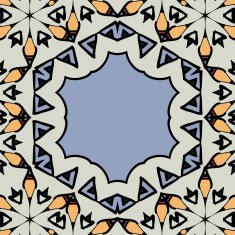 Ornamental frame border with copyspace Mandala like stylized hexagonal motif
