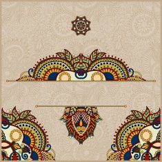 invitation card with neat ethnic background N4
