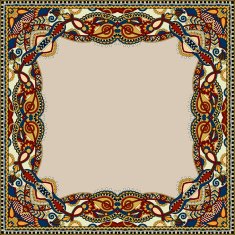 floral vintage frame ukrainian ethnic style Vector illustratio