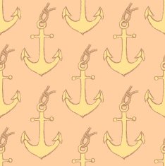 Sketch anchor with rope in vintage style N2