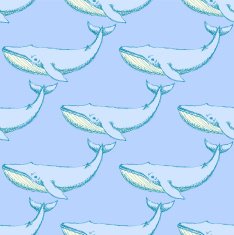 Sketch cute whalel in vintage style