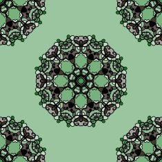 Seamless green mandala flower Ornamental kaleidoskopic wallpaper