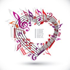 I love music template in red pink and violet colors