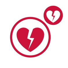 Broken heart vector simple single color icon isolated on white