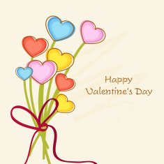 Colorful hearts bouquet for Valentine's Day