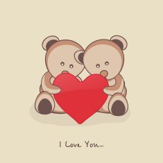 Cute teddy with heart for Valentine's Day celebration