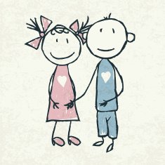 Couple in love Doodles illustration vector N2