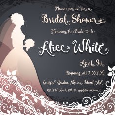 Bridal Shower Invitation square card 6 inches N3