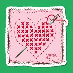 Handkerchief with heart embroidery