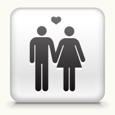 Square Button with Couple
