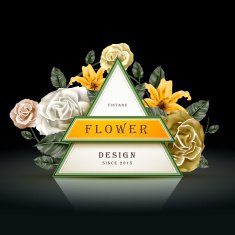 retro floral frame design