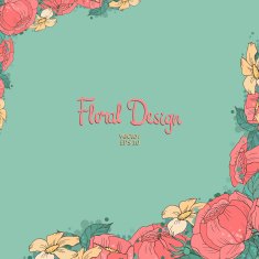 Floral frame made of peonies