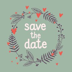 Save the date wedding invitation with flowers
