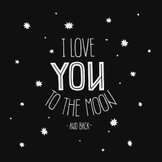 Vector lettering I Love you to the moon and back