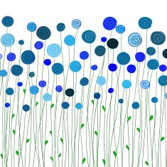 Cute blue flowers pattern N2