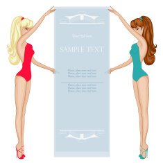 Two girls in bathing suit