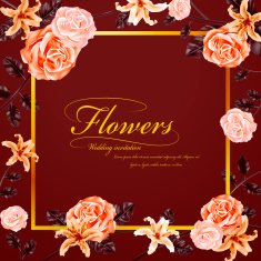 graceful floral wedding invitation N2