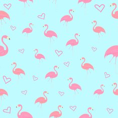 Seamless pattern flamingo bird with heart vector N2