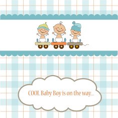 Baby boy shower card N161