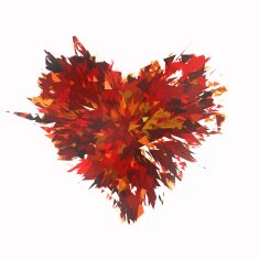 burst of broken heart on white backgrounds N2