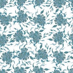 Vector seamless texture with blue flowers