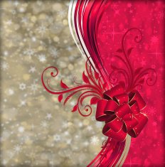 Greeting card with bow and ribbon N4