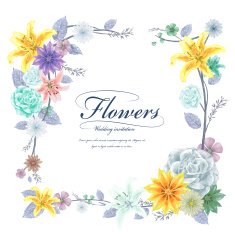 graceful floral frame design